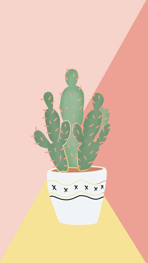 Vibrant Cactus Charm - An Iphone Wallpaper Wallpaper