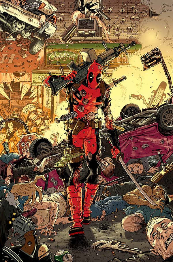 Vibrant Deadpool Art Masterpiece Wallpaper