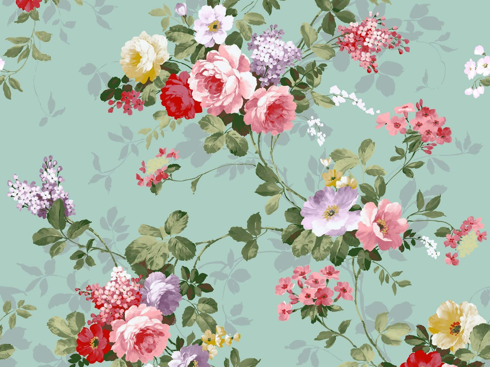 Vibrant Floral Print Wallpaper Wallpaper