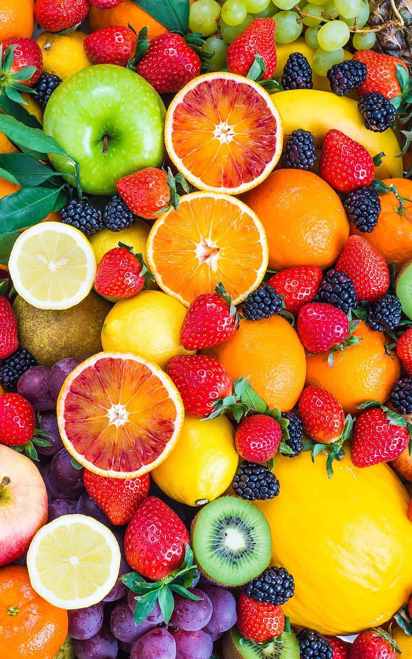 Vibrant Fruit Medley Aesthetic Wallpaper