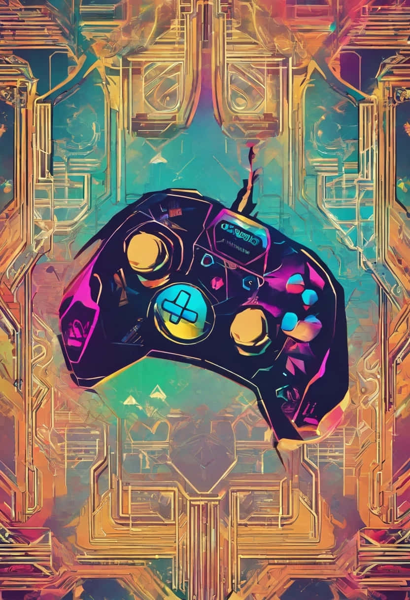 Vibrant Gamepad Artwork Wallpaper