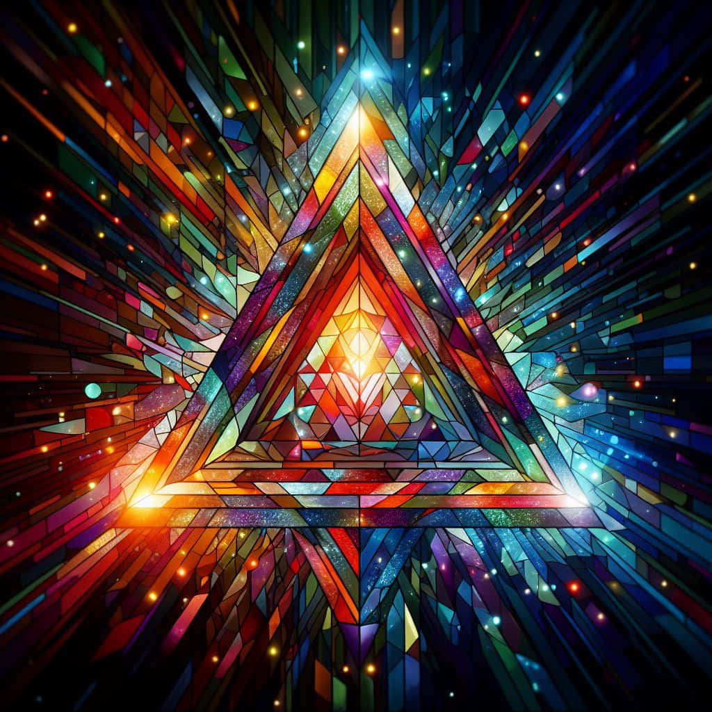 Vibrant Geometric Triangle Art Wallpaper