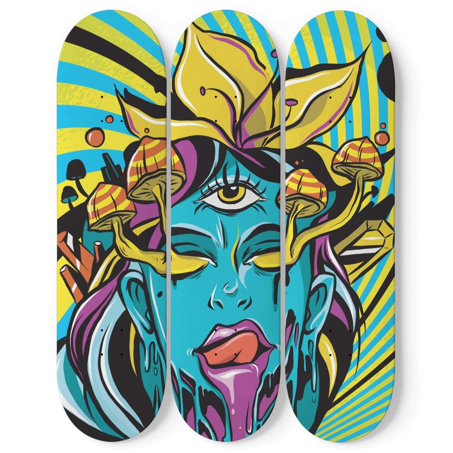 Vibrant Graffiti Art Skateboard Decks Wallpaper