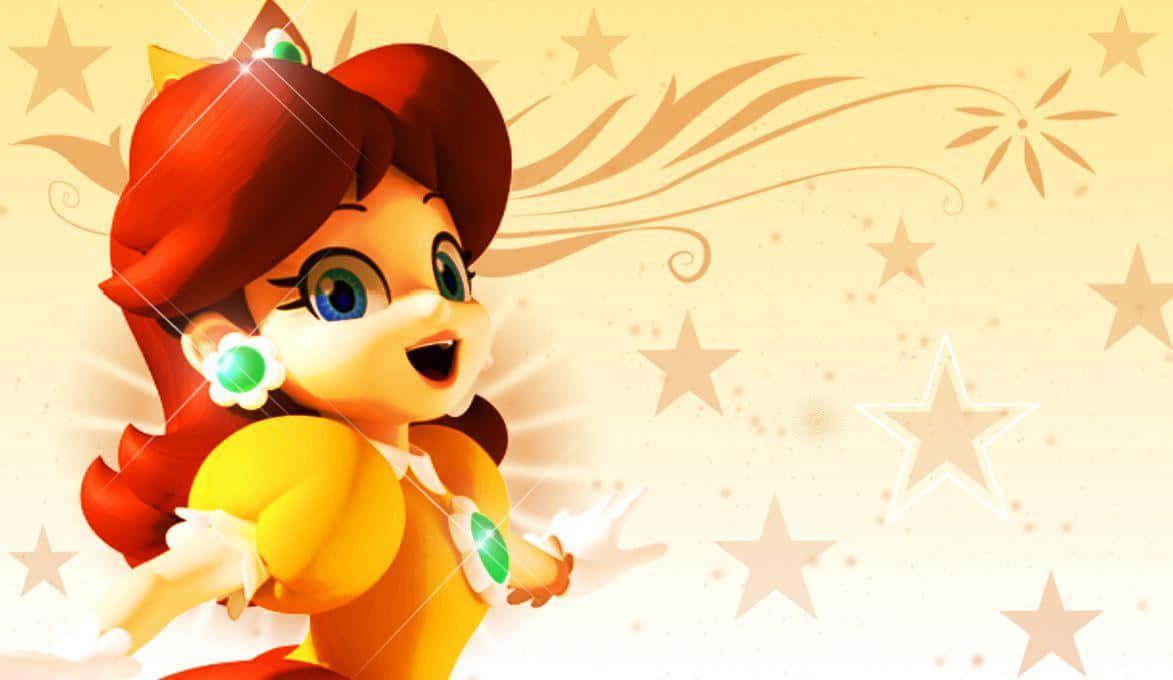 Vibrant High Definition Wallpaper Showcasing Princess Daisy Of The Mushroom Kingdom Wallpaper