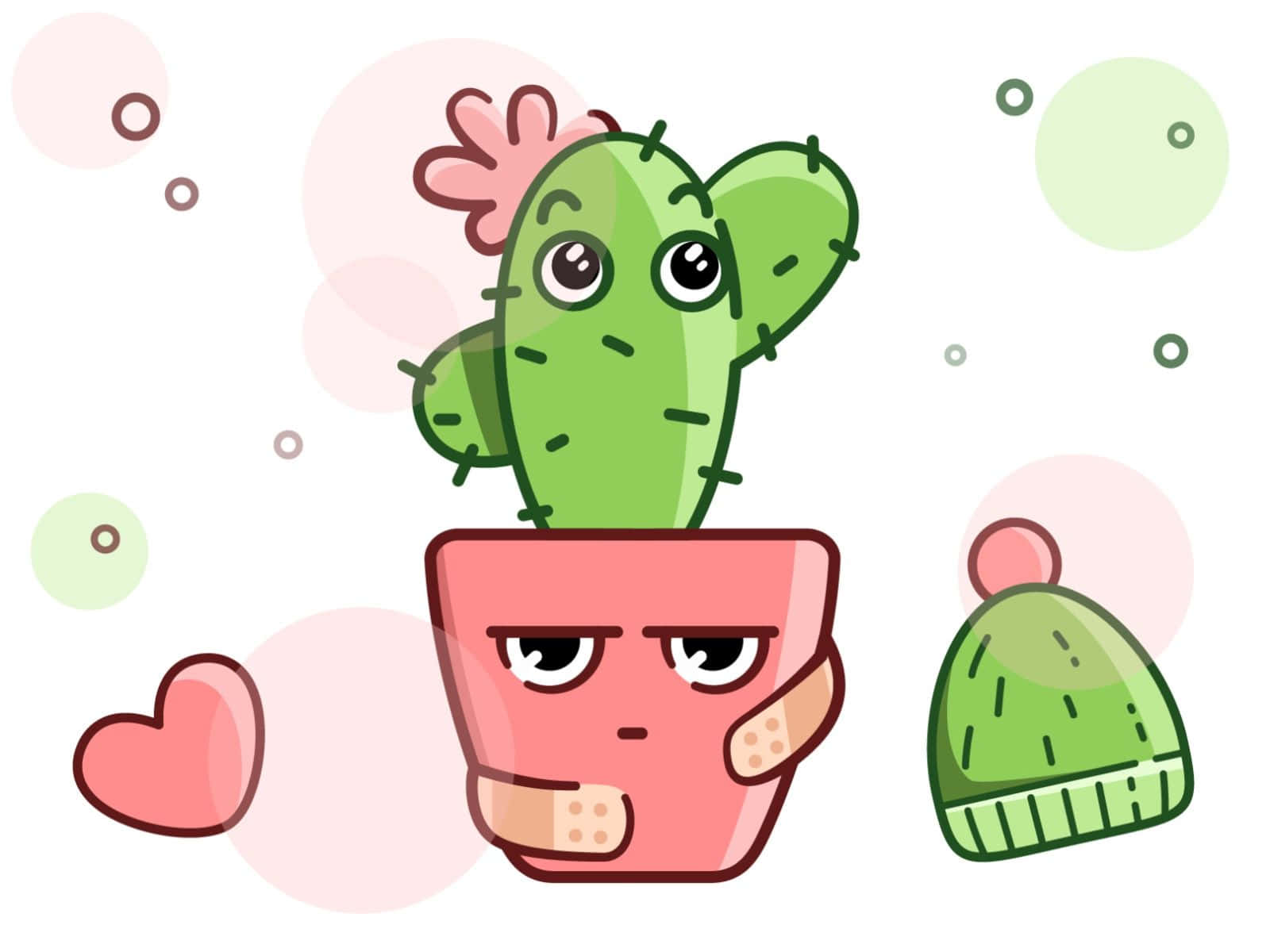 Vibrant Kawaii Cacti Bringing Joy Wallpaper