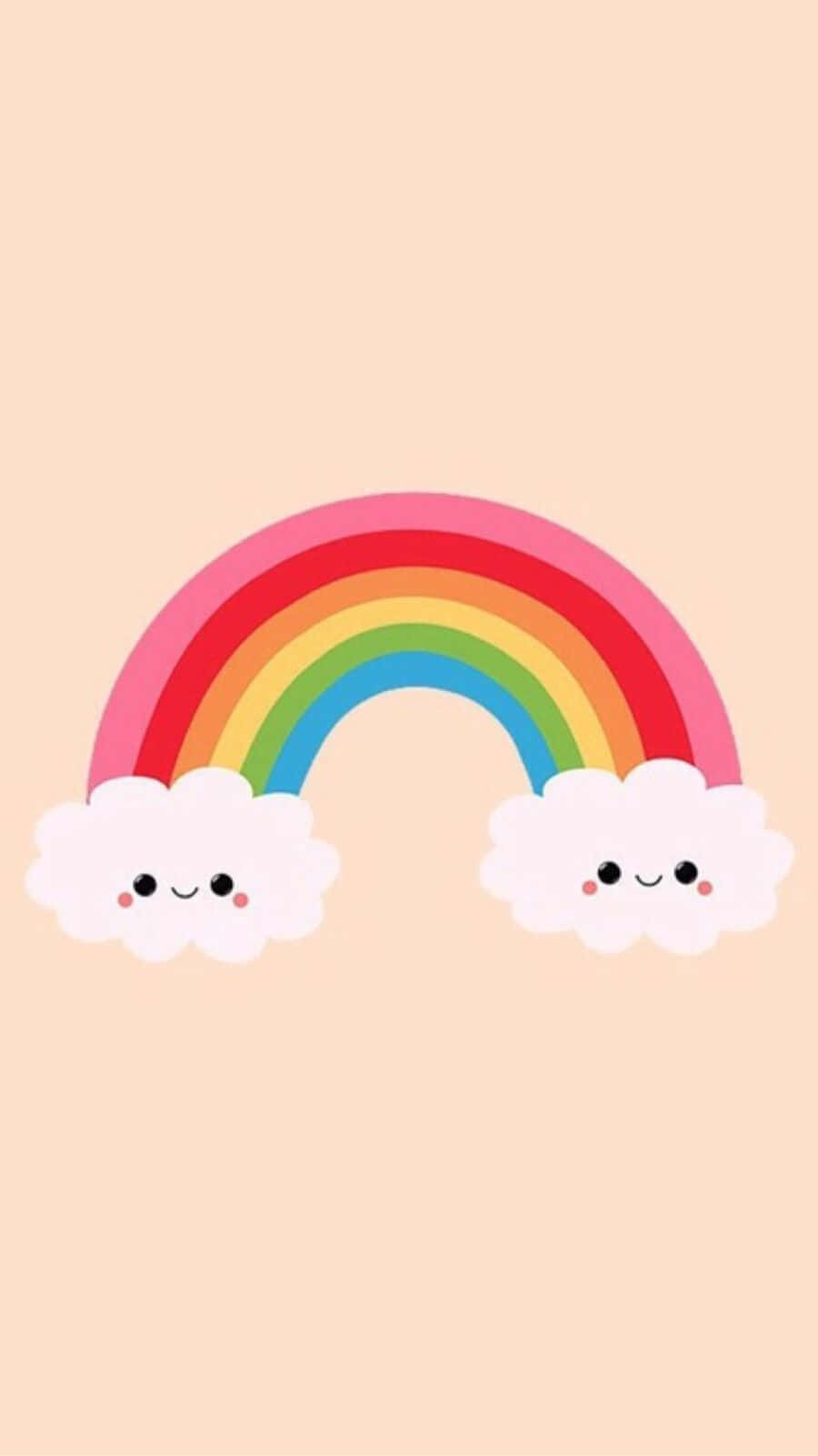 Vibrant Kawaii Rainbow Wallpaper Wallpaper