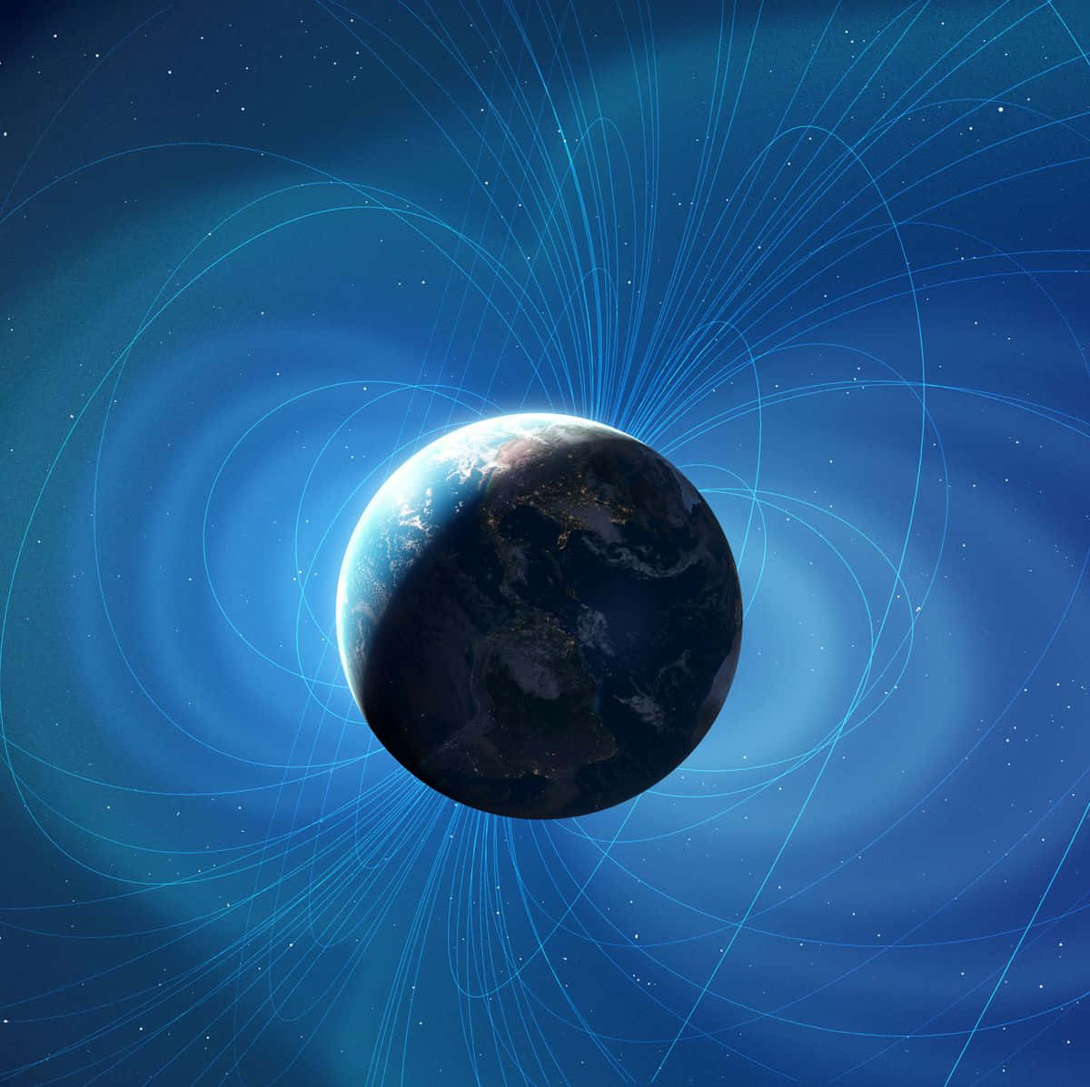 Vibrant Magnetic Field Illustration Wallpaper