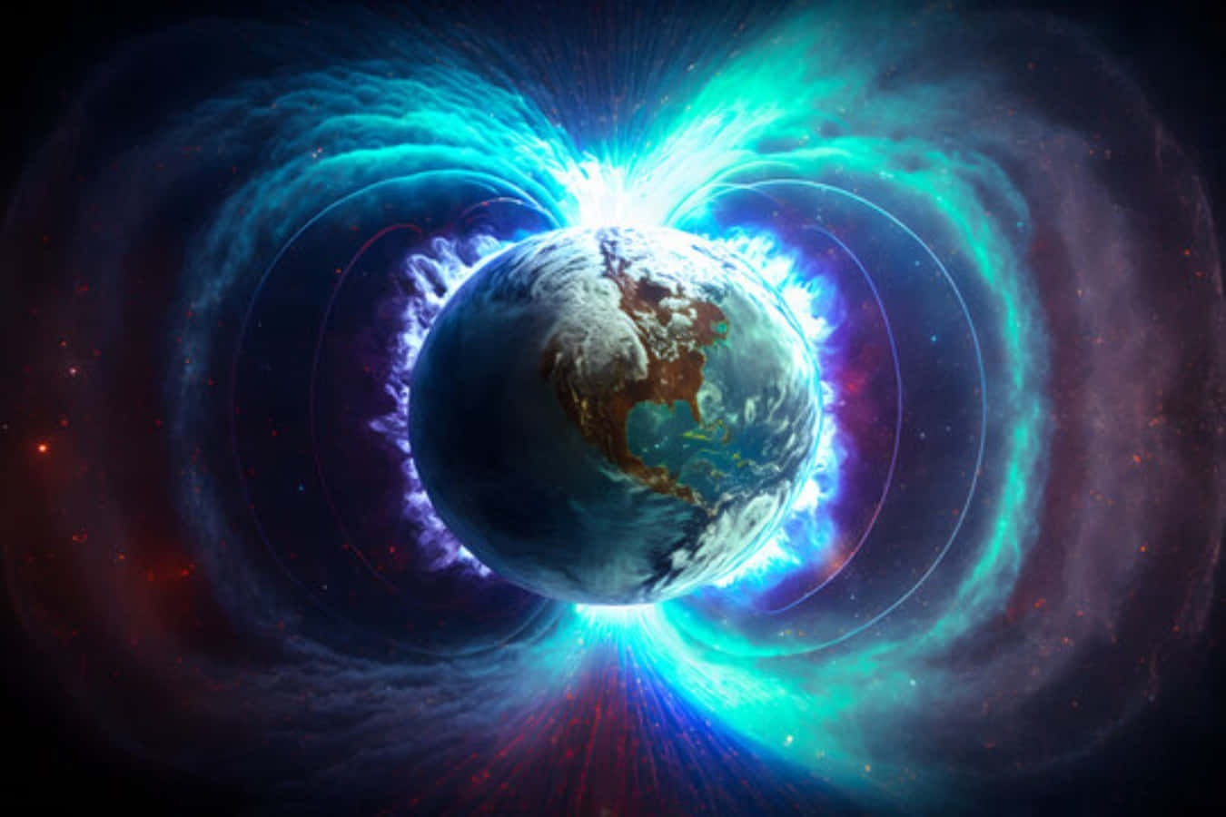 Vibrant Magnetic Field Visualization Wallpaper