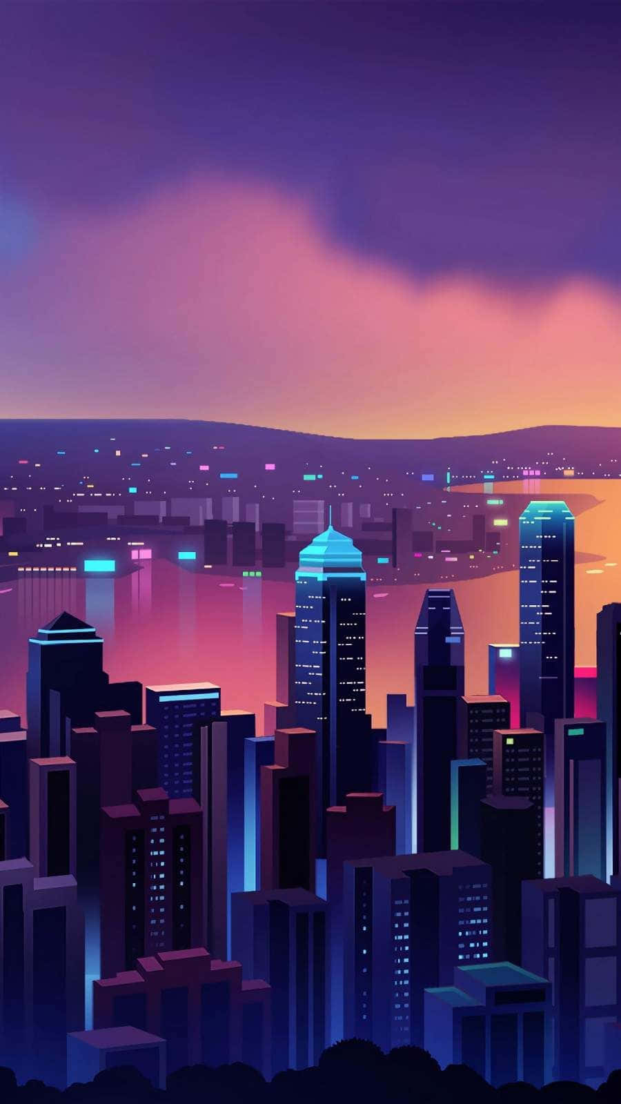 Vibrant_ Minimalist_ Cityscape_at_ Dusk.jpg Wallpaper