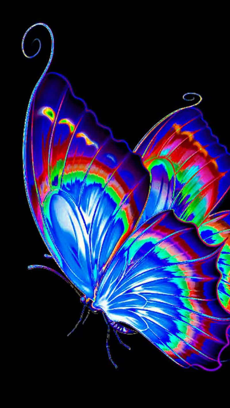 Vibrant Neon Butterfly Wallpaper