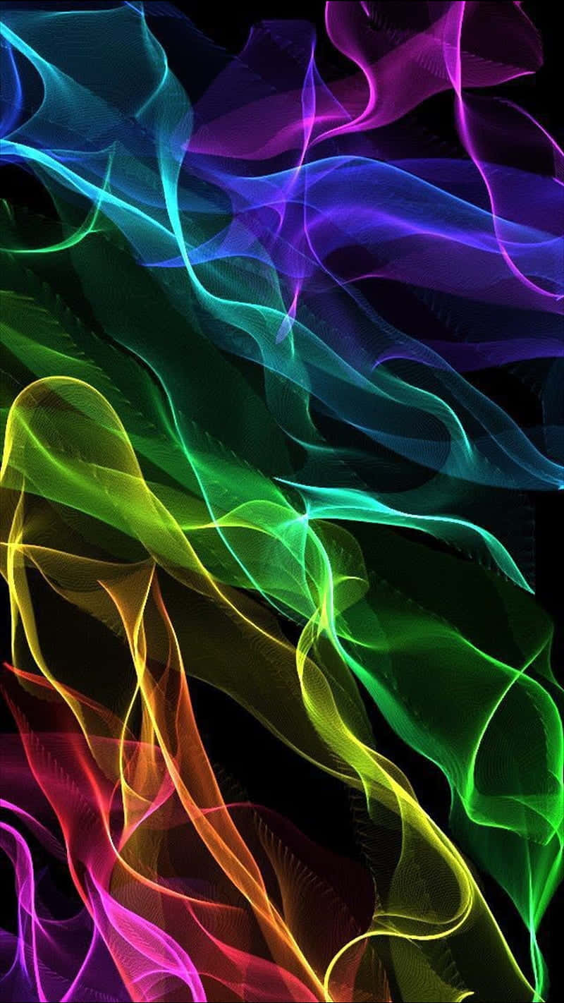 Vibrant Neon Green And Purple Contrast Wallpaper