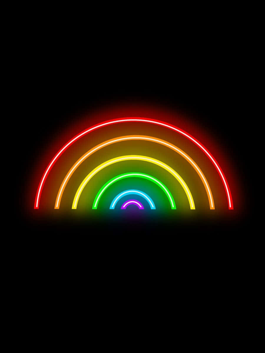 Vibrant Neon Rainbow Art Wallpaper