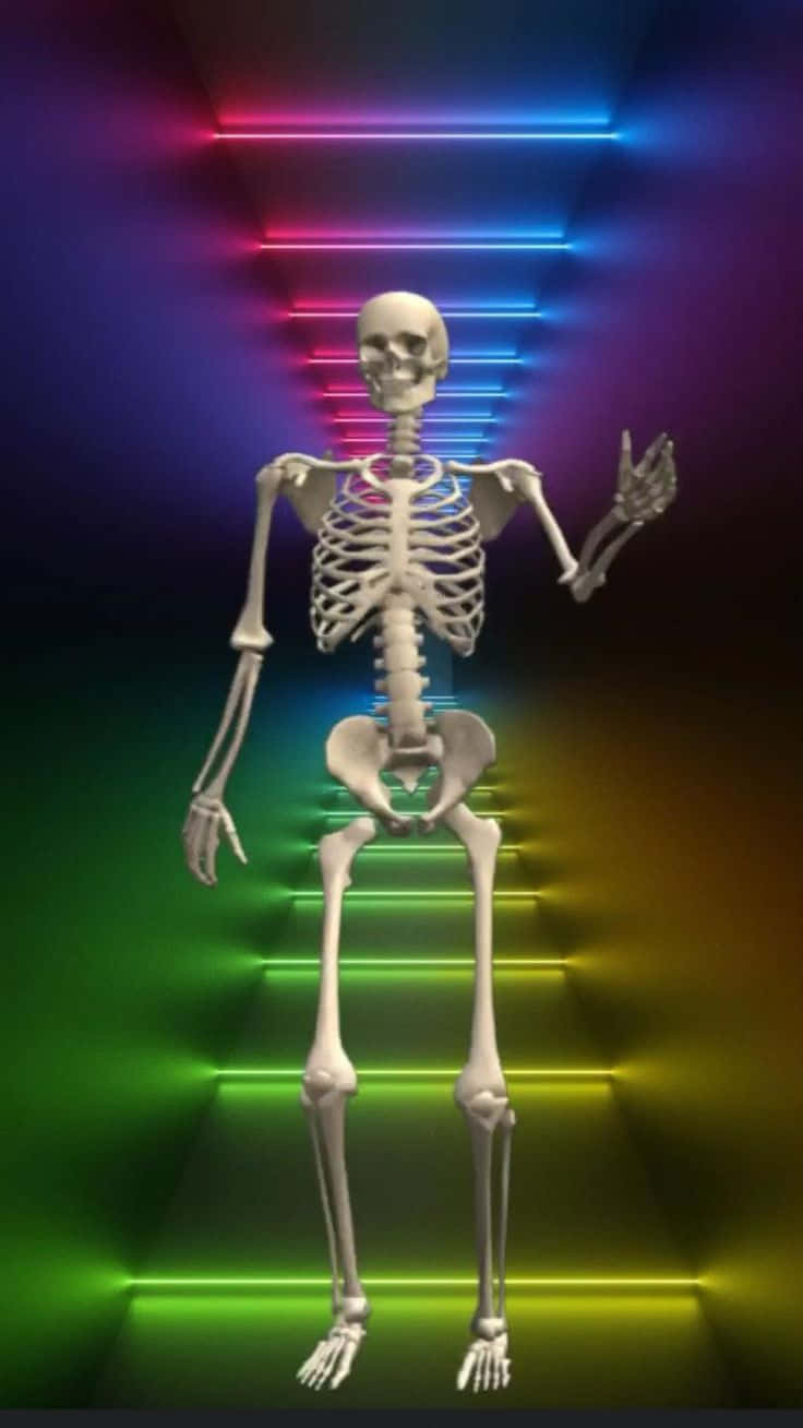 Vibrant Neon Skeleton Dance Wallpaper