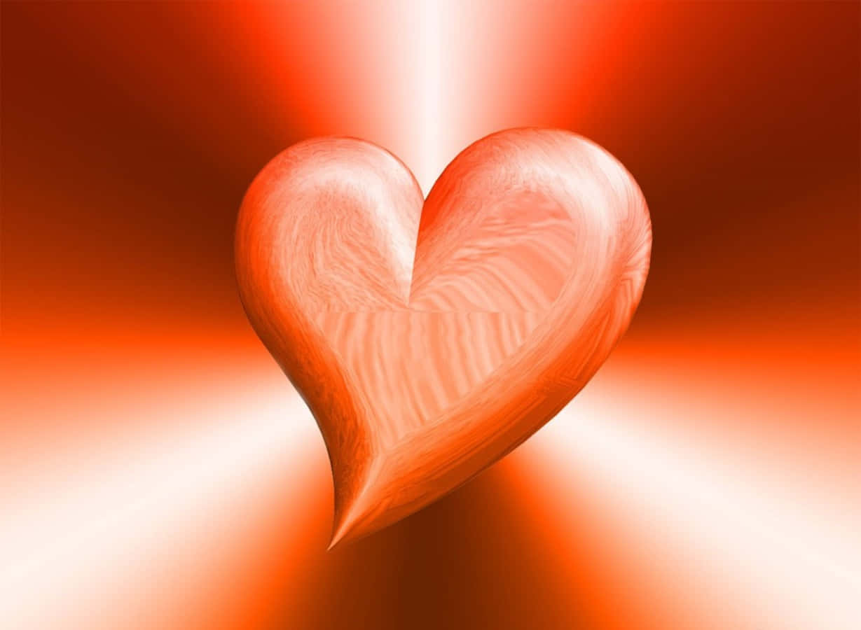 Vibrant Orange Heart Wallpaper Wallpaper