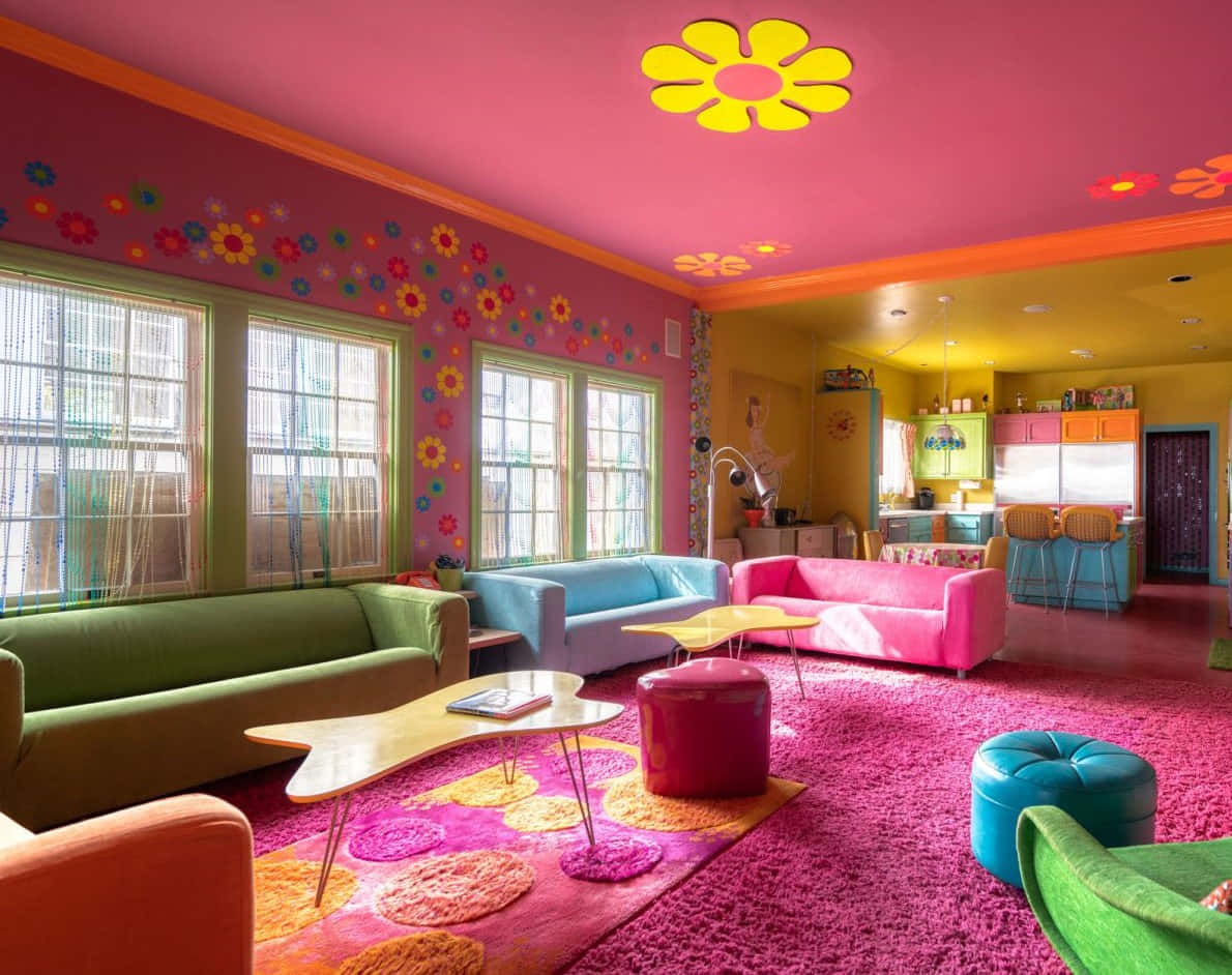 Vibrant Pink Barbie Themed Room Wallpaper