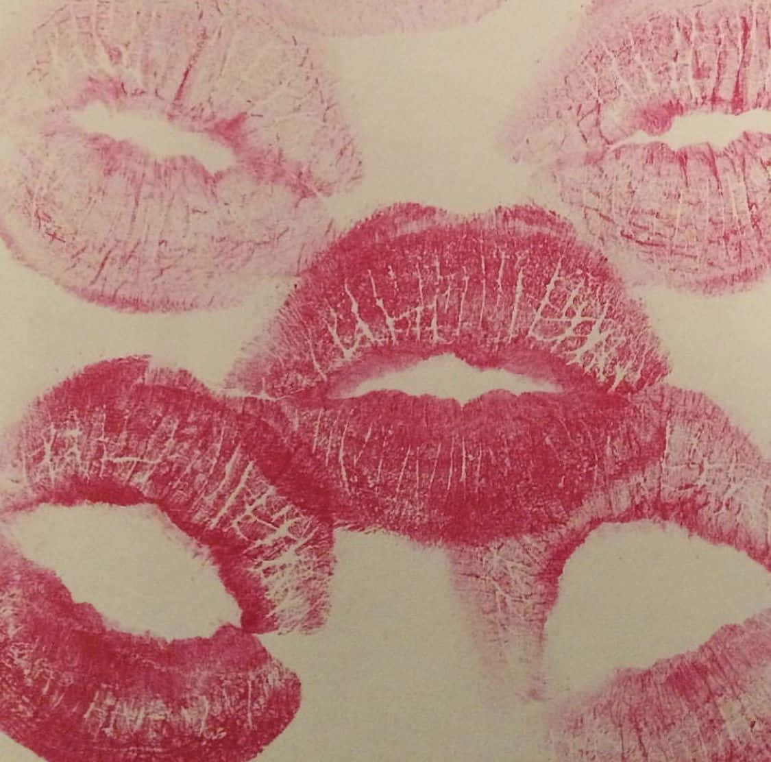 Vibrant Pink Lips Close-up Wallpaper