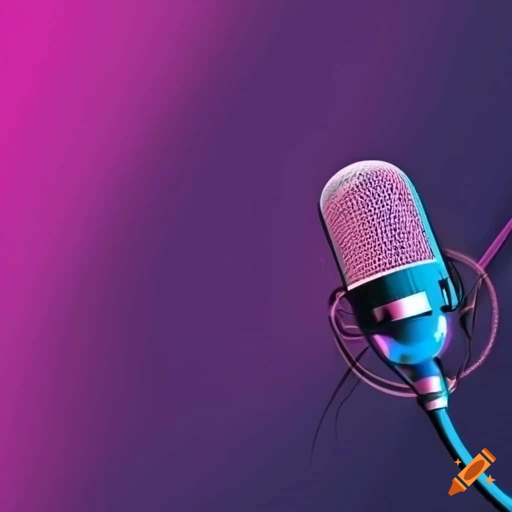 Vibrant Podcast Microphone Wallpaper