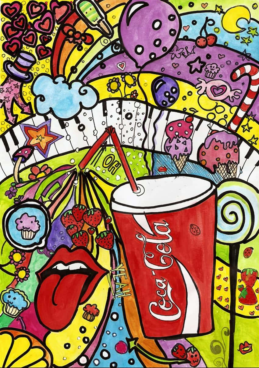 Vibrant Pop Art Phone Illustration Wallpaper