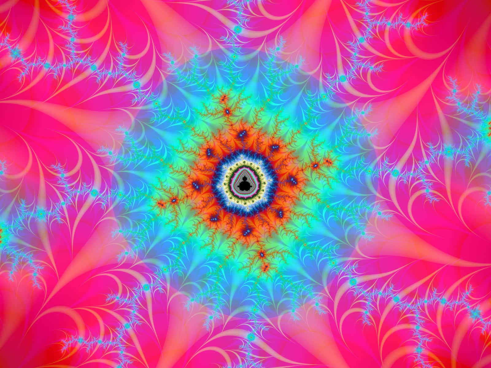 Vibrant Psychedelic Flowers In Bloom Wallpaper