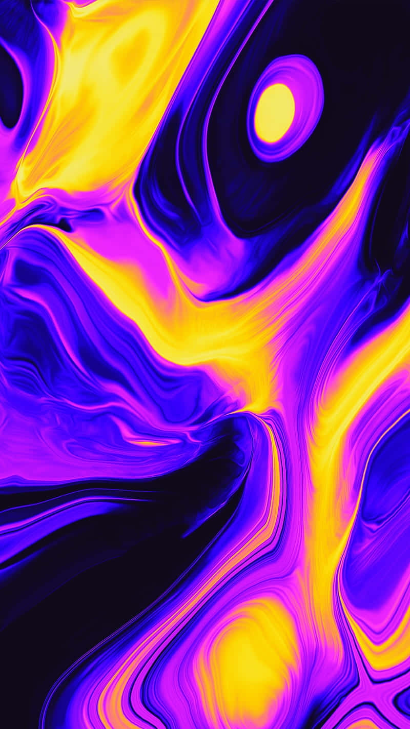 Vibrant Purple Yellow Abstract Art Wallpaper