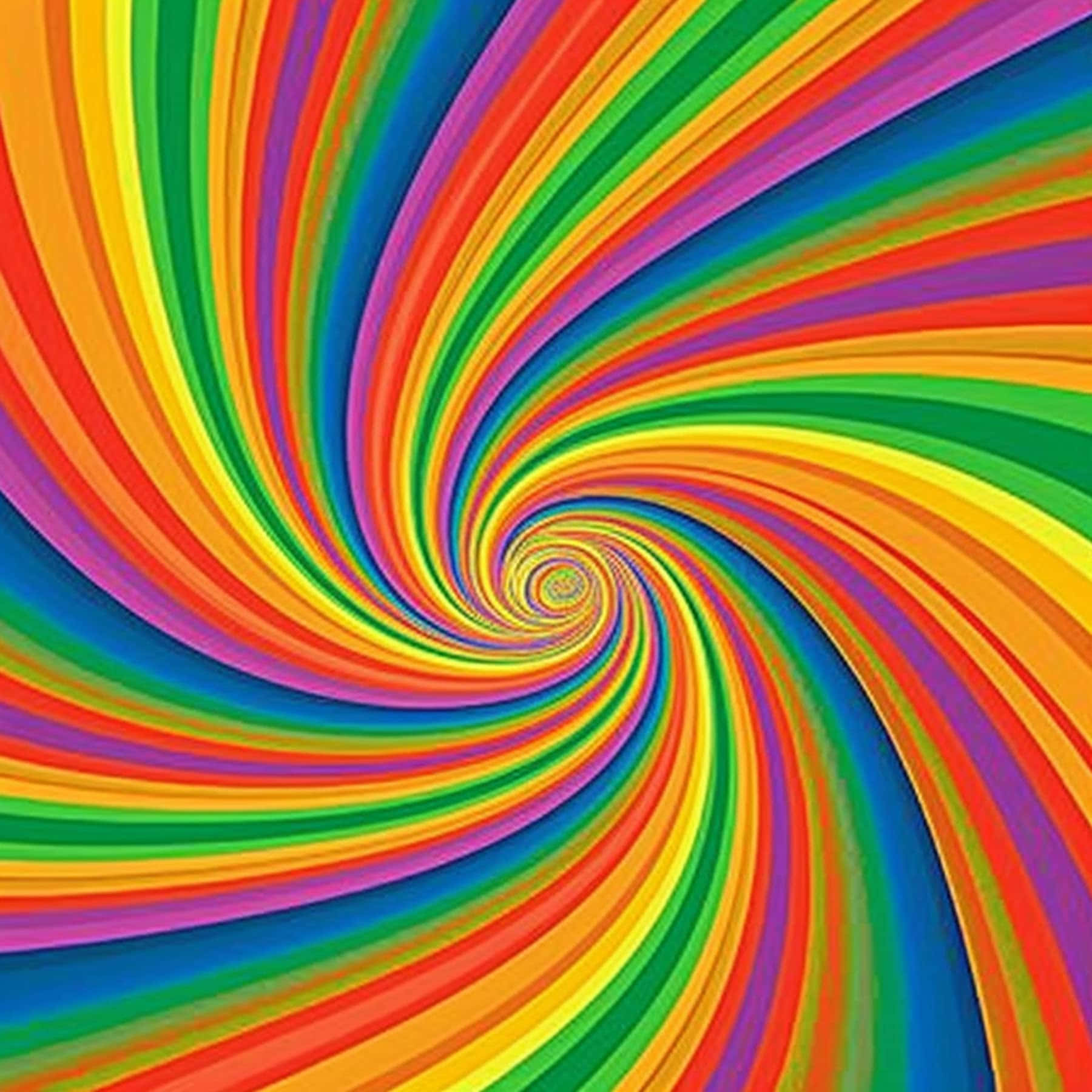 Vibrant Rainbow Swirl Illusion Wallpaper