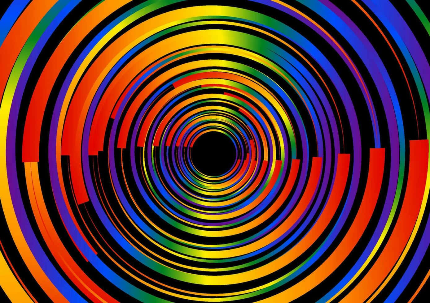 Vibrant Rainbow Tunnel Illusion.jpg Wallpaper