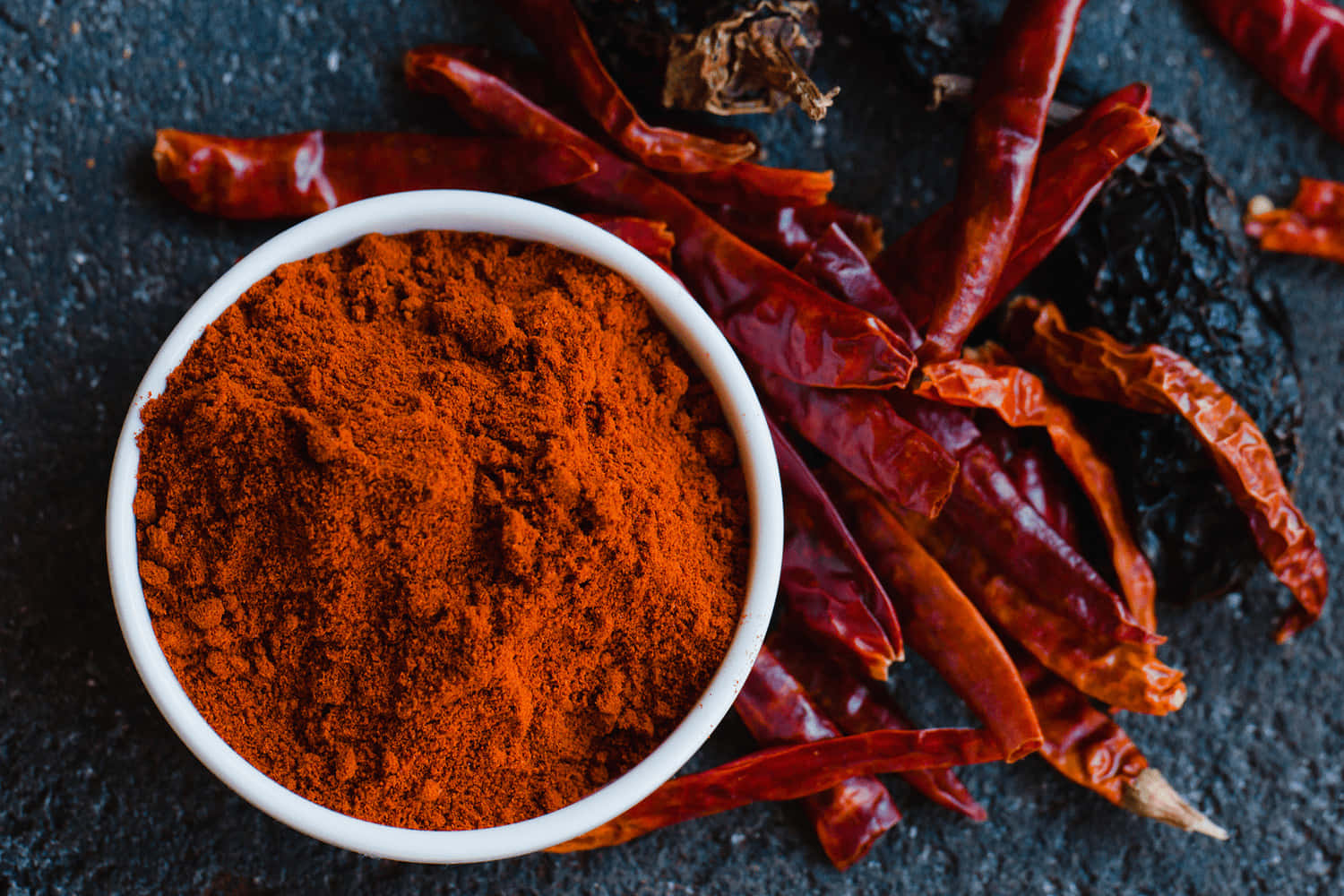 Vibrant Red Chili Powder Texture Wallpaper