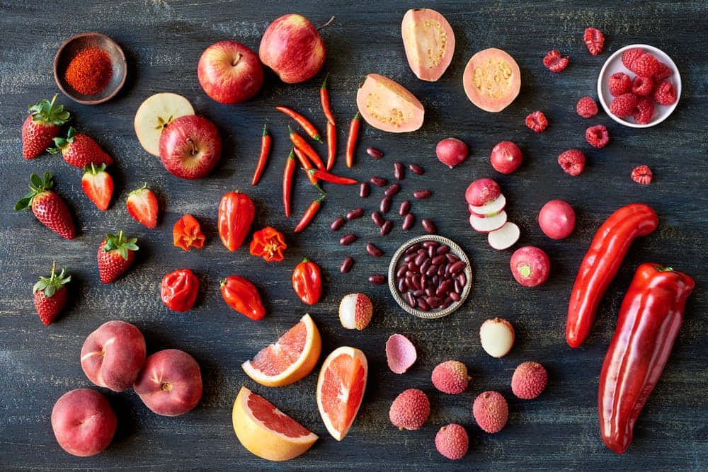 Vibrant Red Fruit Collection Wallpaper