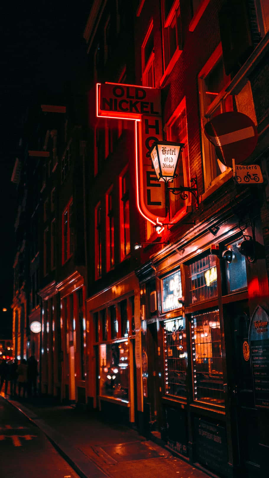 Vibrant Red Light District At Night Wallpaper