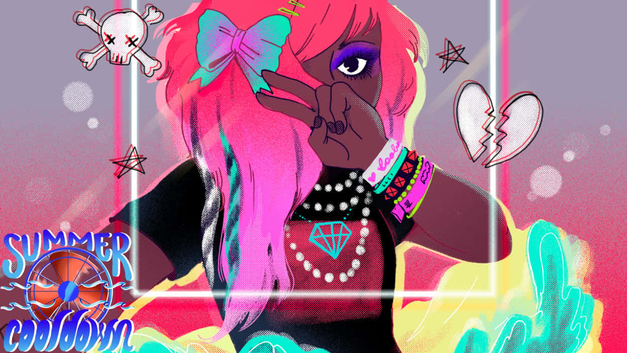 Vibrant_ Scene_ Kid_ Illustration Wallpaper