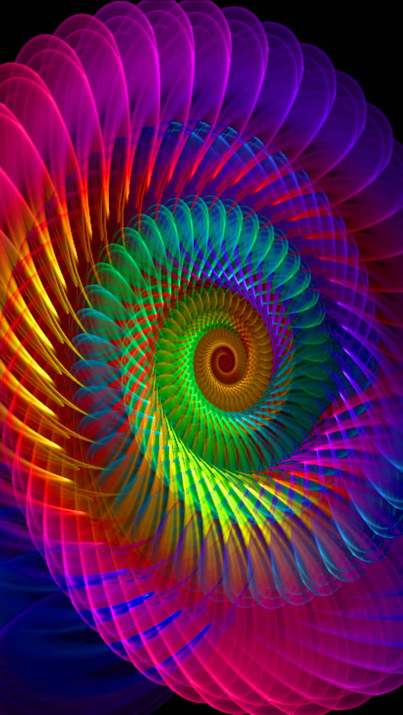 Vibrant Spiral Rainbow Illusion Wallpaper