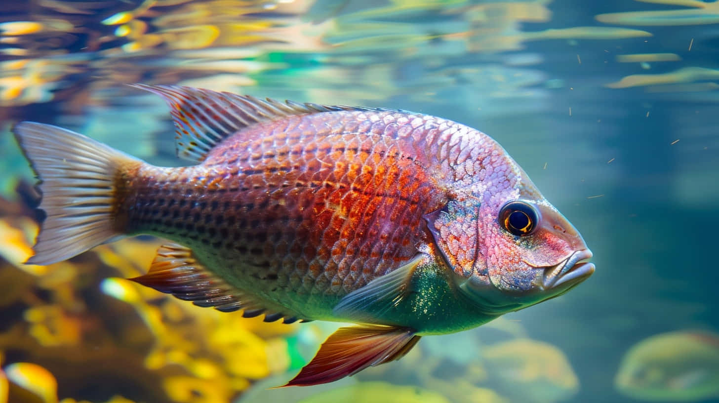 Vibrant Tilapia Swimming Wallpaper