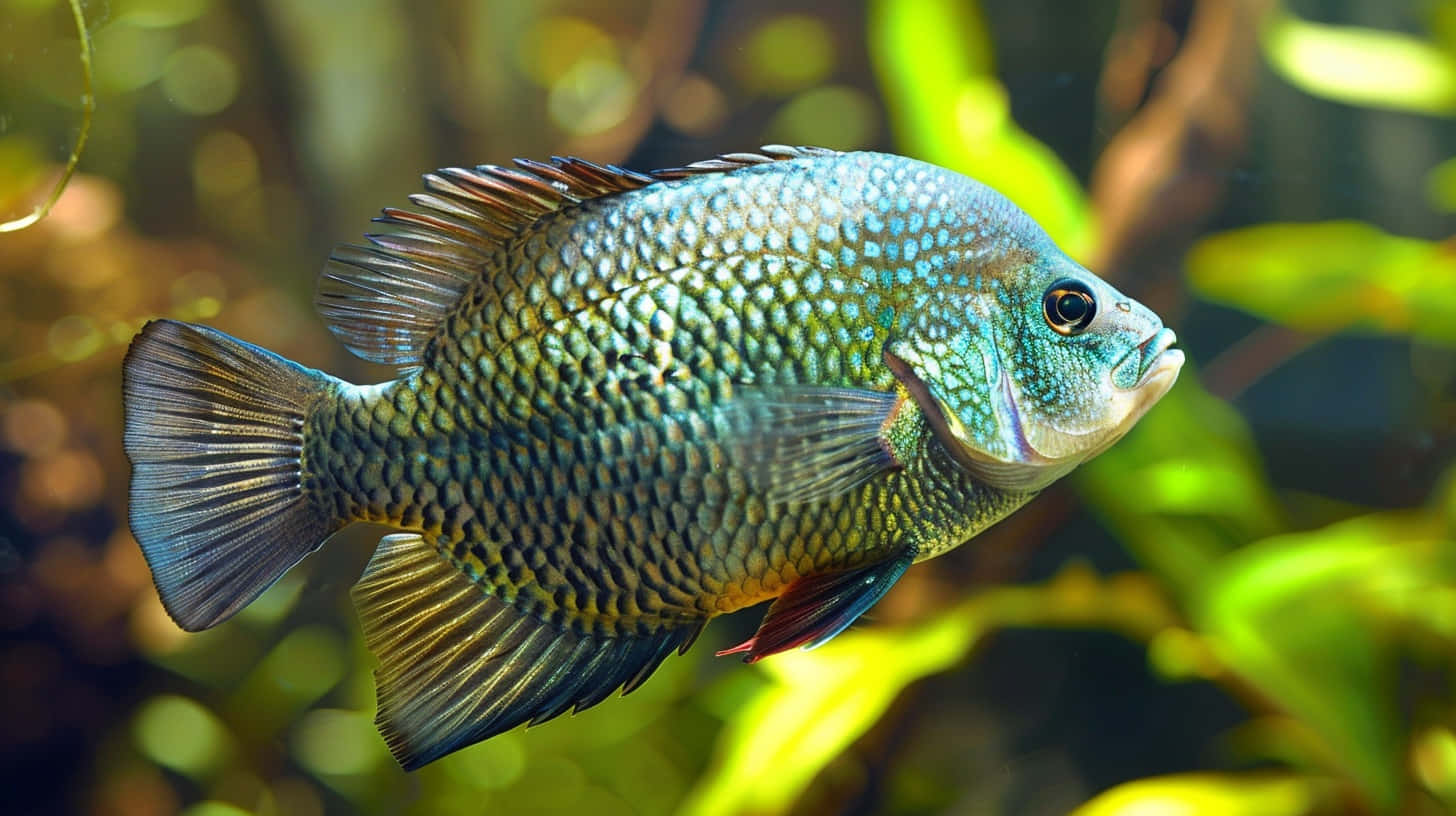 Vibrant Tilapia Swimming Aquarium Wallpaper