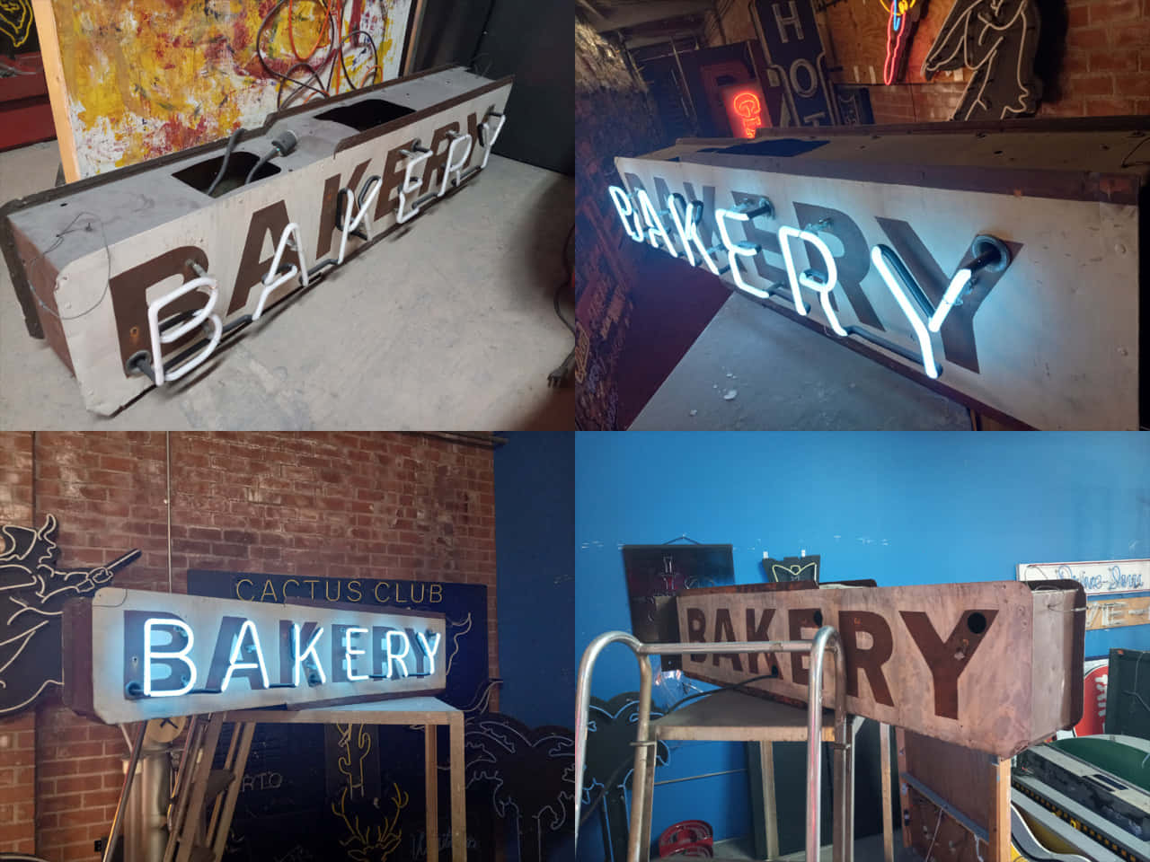 Vibrant Vintage Neon Signs Display Wallpaper