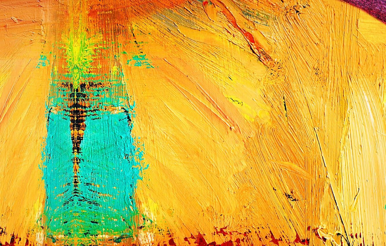 Vibrant Yellow Abstract Painting Wallpaper