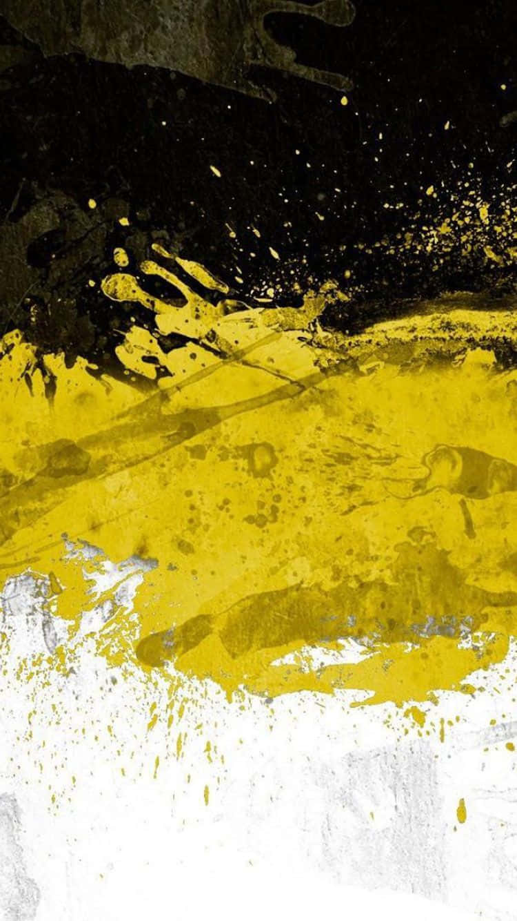 Vibrant Yellow Abstract Painting Wallpaper