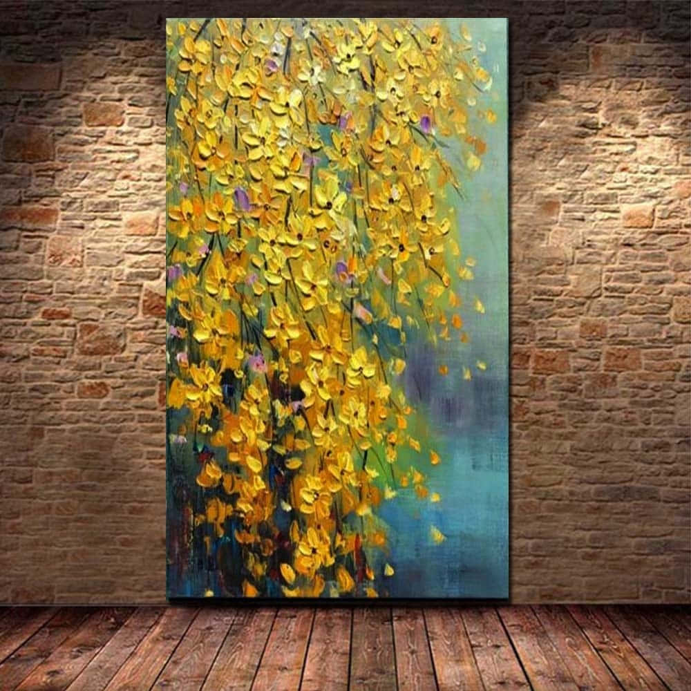 Vibrant Yellow Artistic Explosion Wallpaper