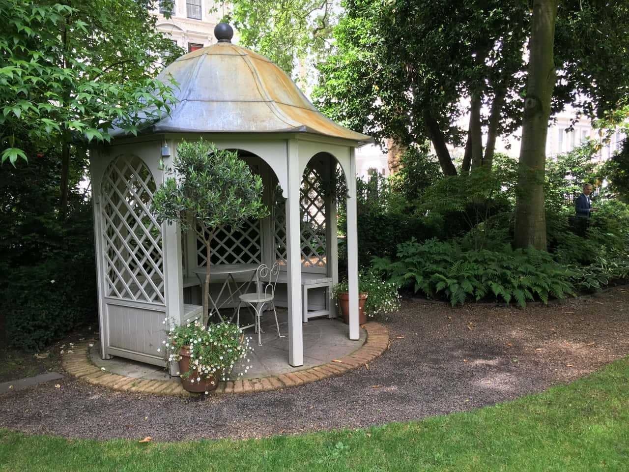 Victorian Garden Gazebo Wallpaper