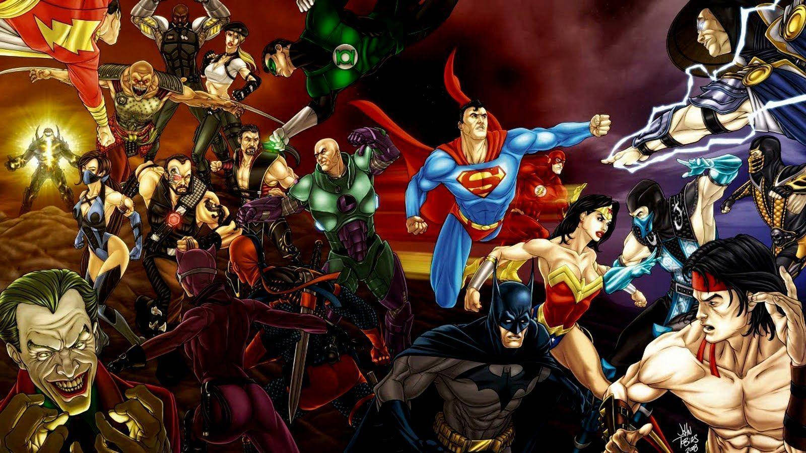 Video Game Heroes With Dc Superheroes Wallpaper