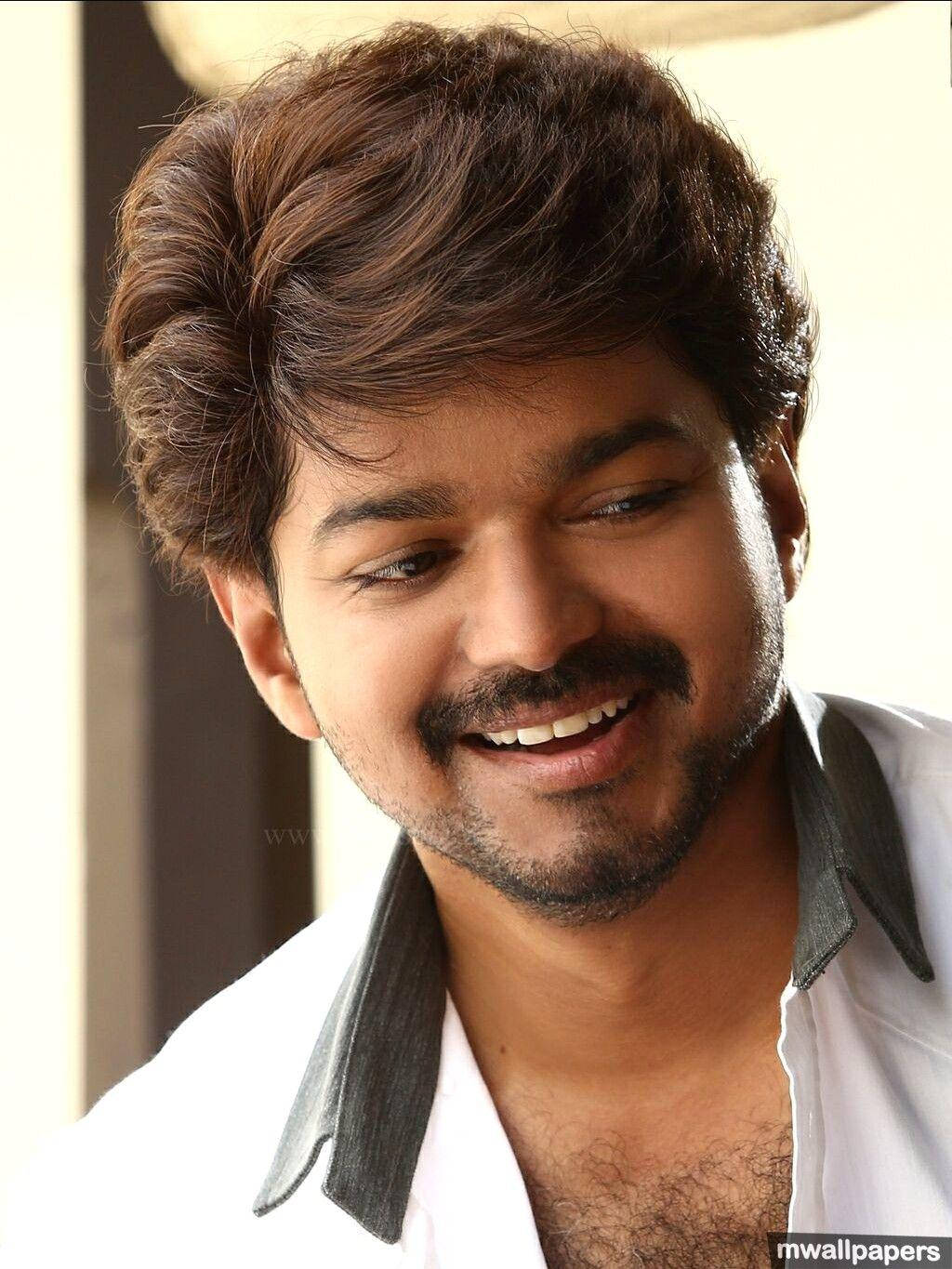 Vijay Hd Shy Smiling Wallpaper