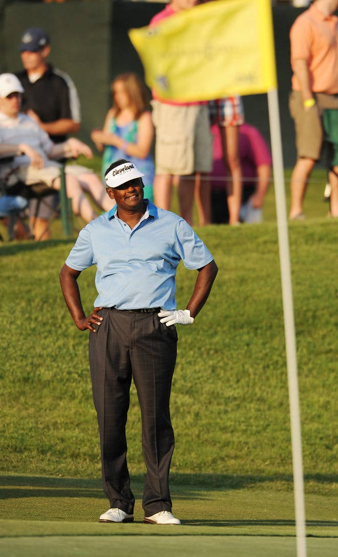 Vijay Singh Standing On Golf Course Wallpaper