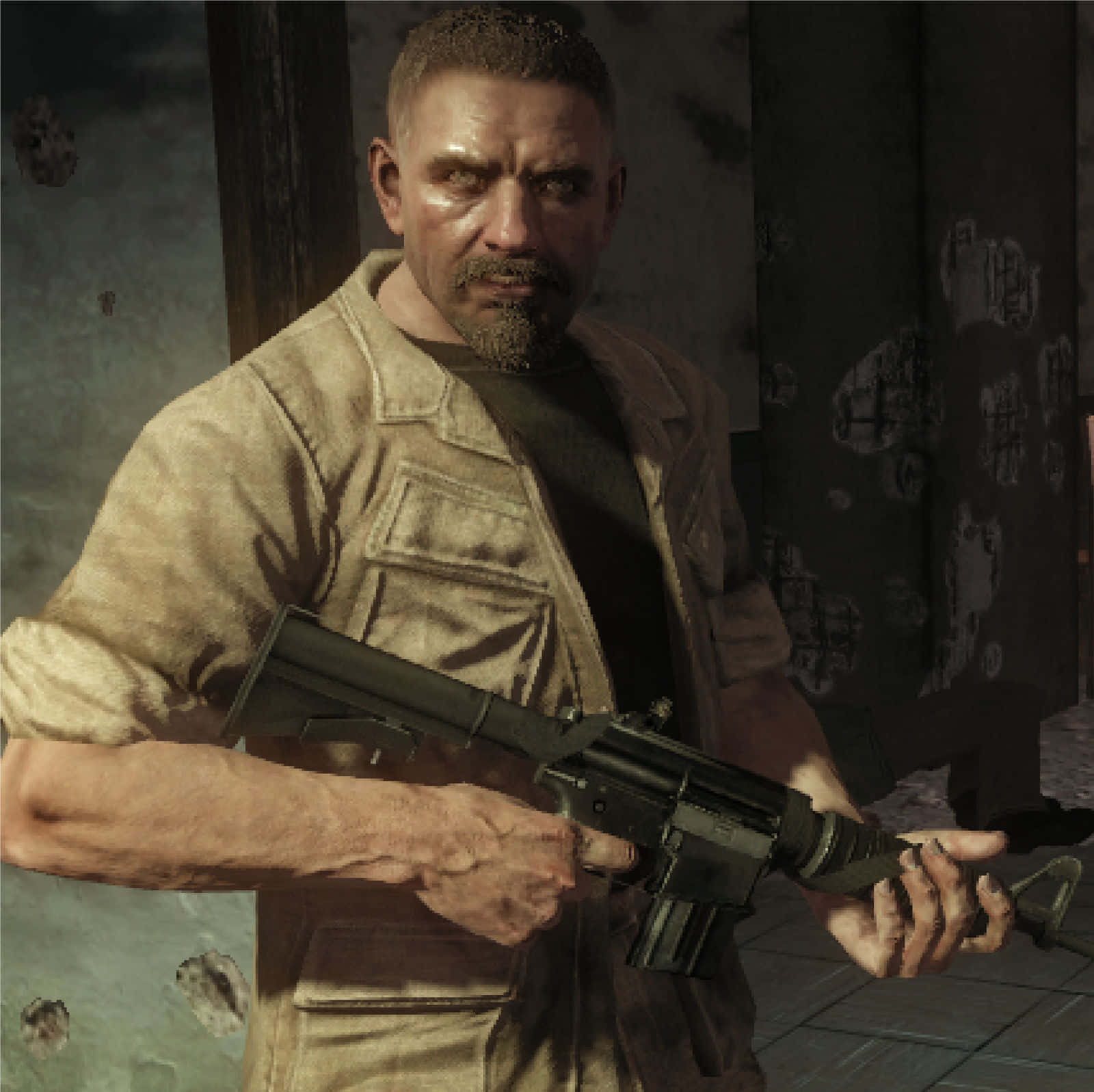 Viktor Reznov Holding Rifle Wallpaper