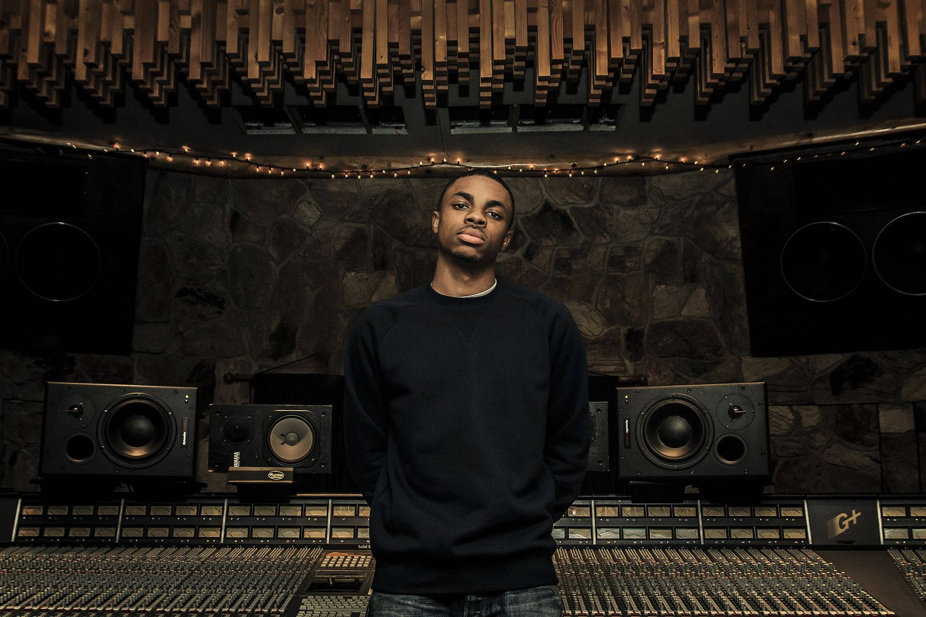 Vince Staples In Recording Studio Wallpaper