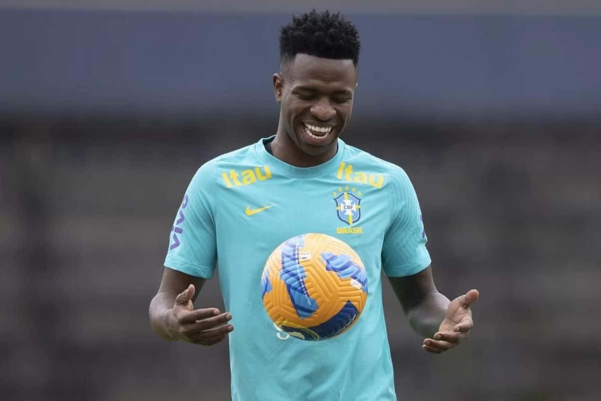 Vini Jr Brazil Training Laughter Wallpaper