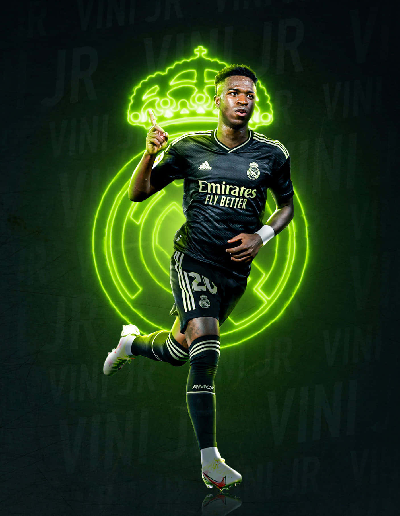 Vini_ Jr_ Real_ Madrid_ Electric_ Glow Wallpaper