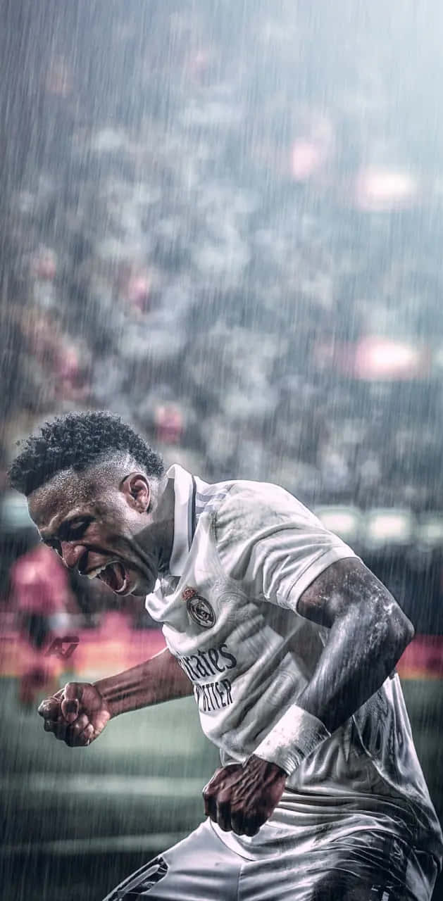 Vinicius Jr Celebrationin Rain Wallpaper