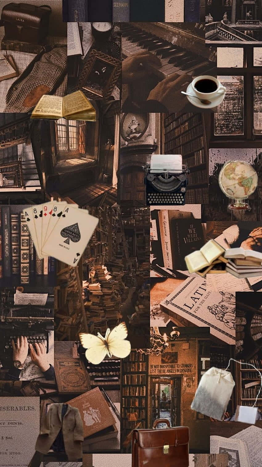 Vintage Academia Collage Wallpaper Wallpaper