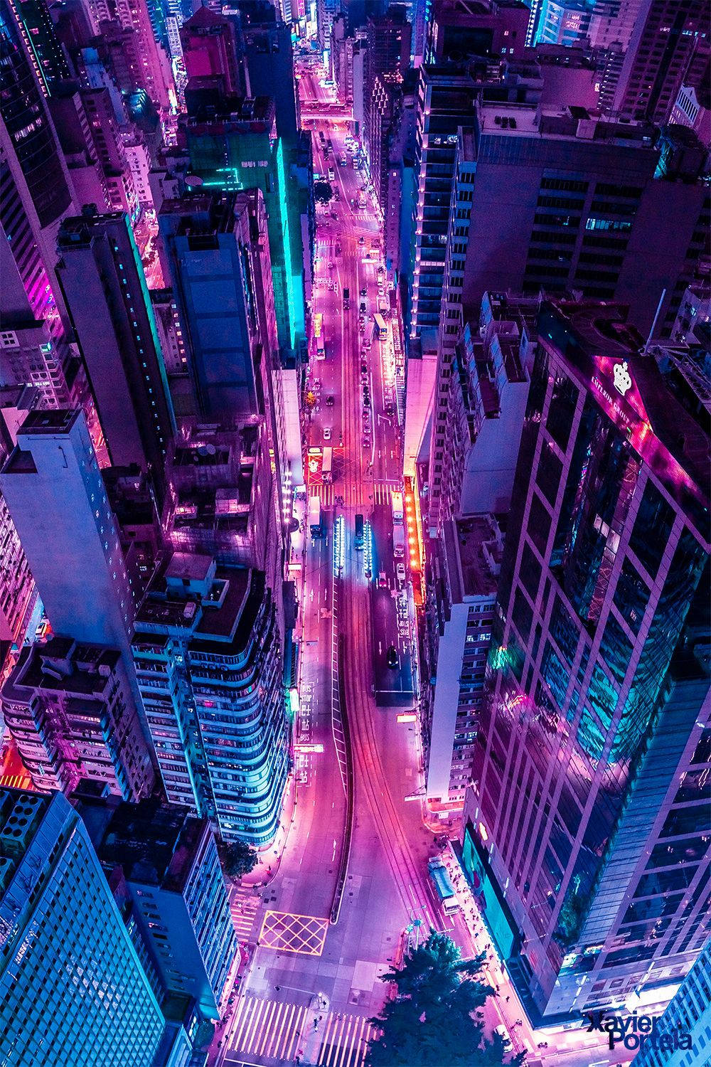 Vintage Aesthetic Nighttime City Wallpaper