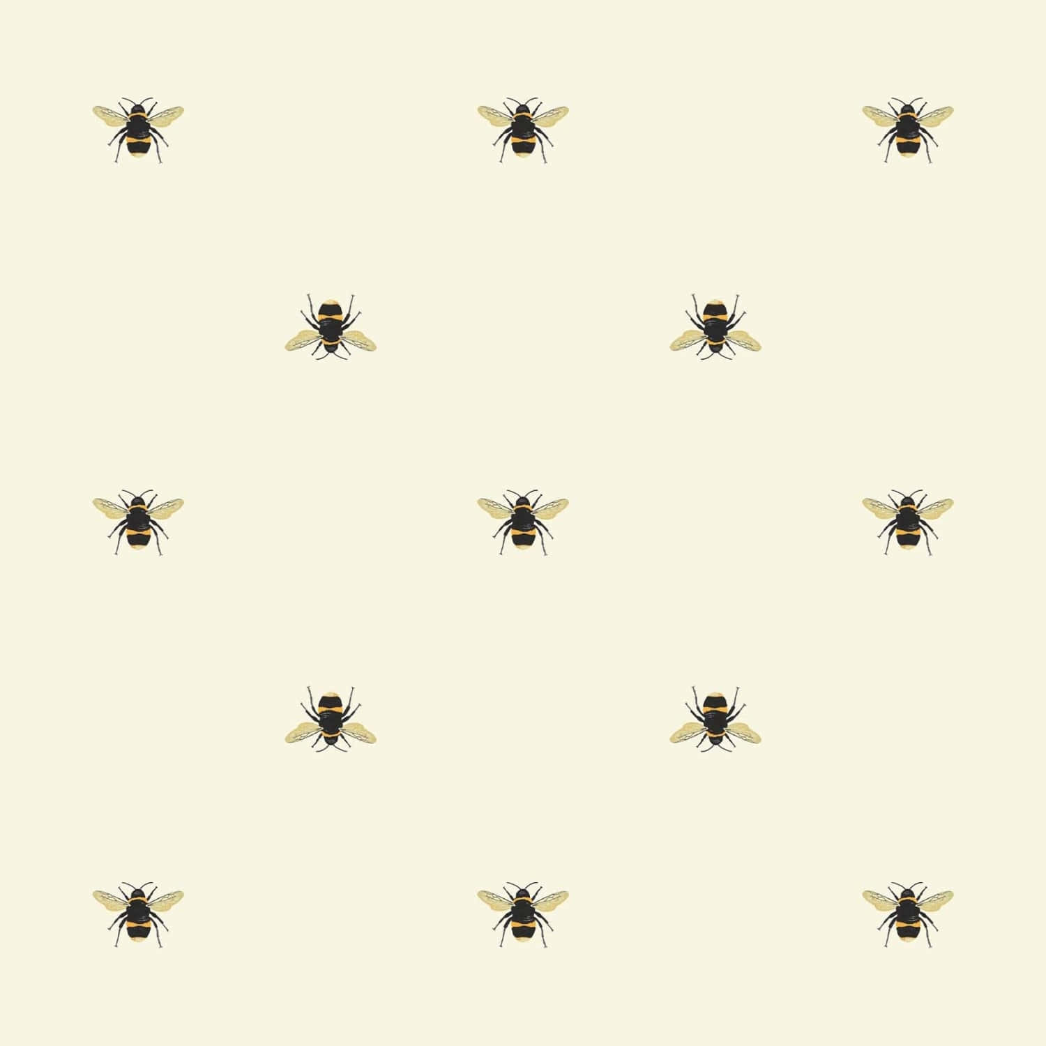 Vintage Bee Pattern Aesthetic.jpg Wallpaper