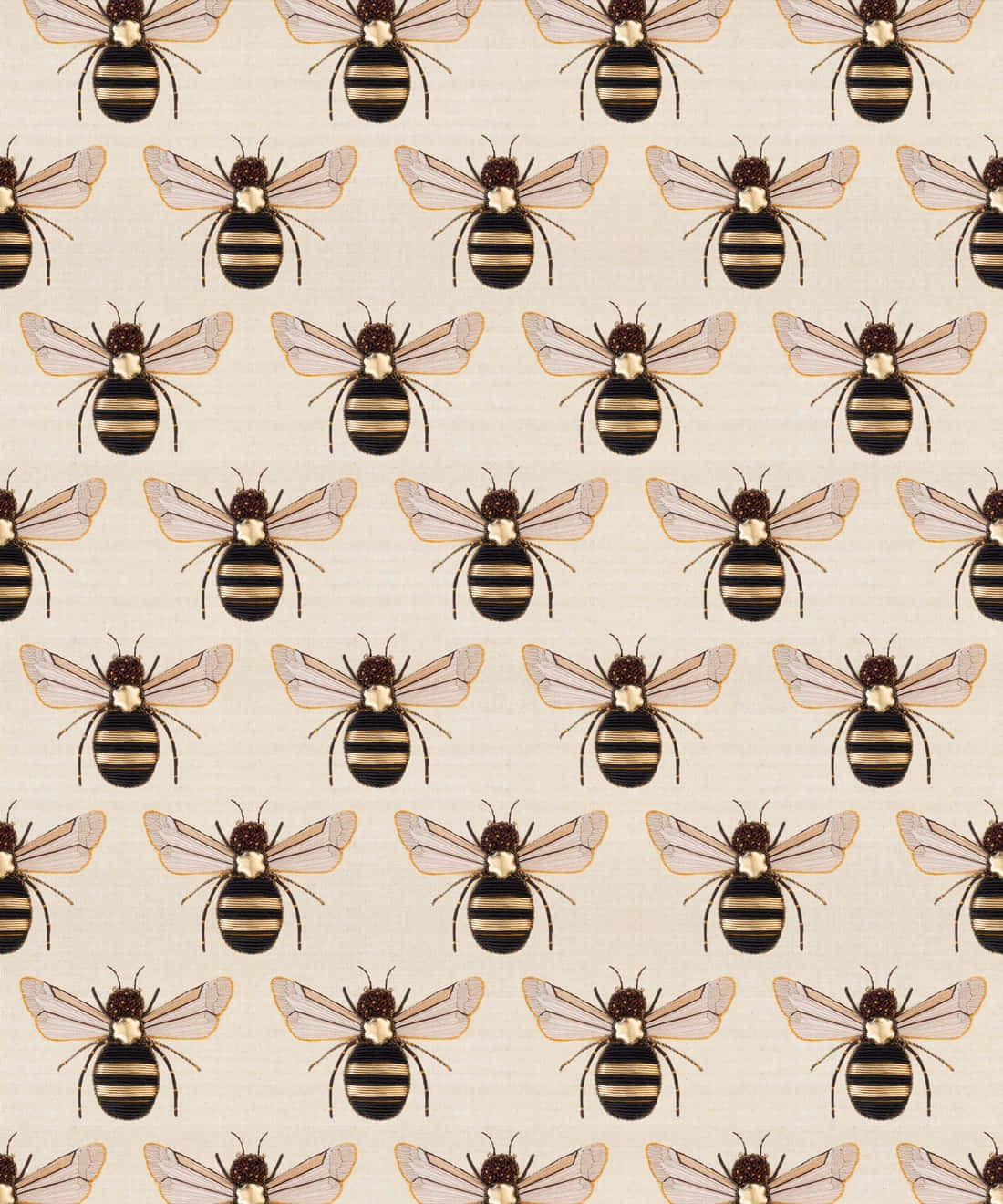 Vintage Bee Pattern Aesthetic Wallpaper